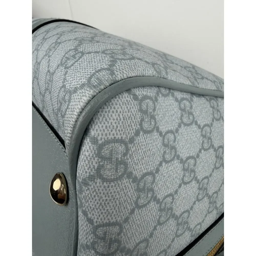 Gucci Ophidia Medium Duffle Bag in Blue GG Supreme Canvas and Leather
